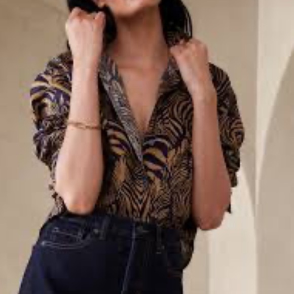 JOIE Linen Blend Animal Print Shirt/Light Jacket - Picture 1 of 5